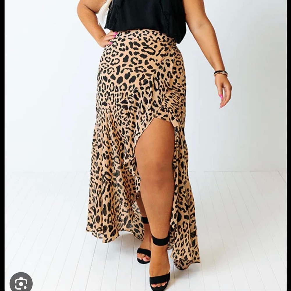 Impressions leopard maxi skirt